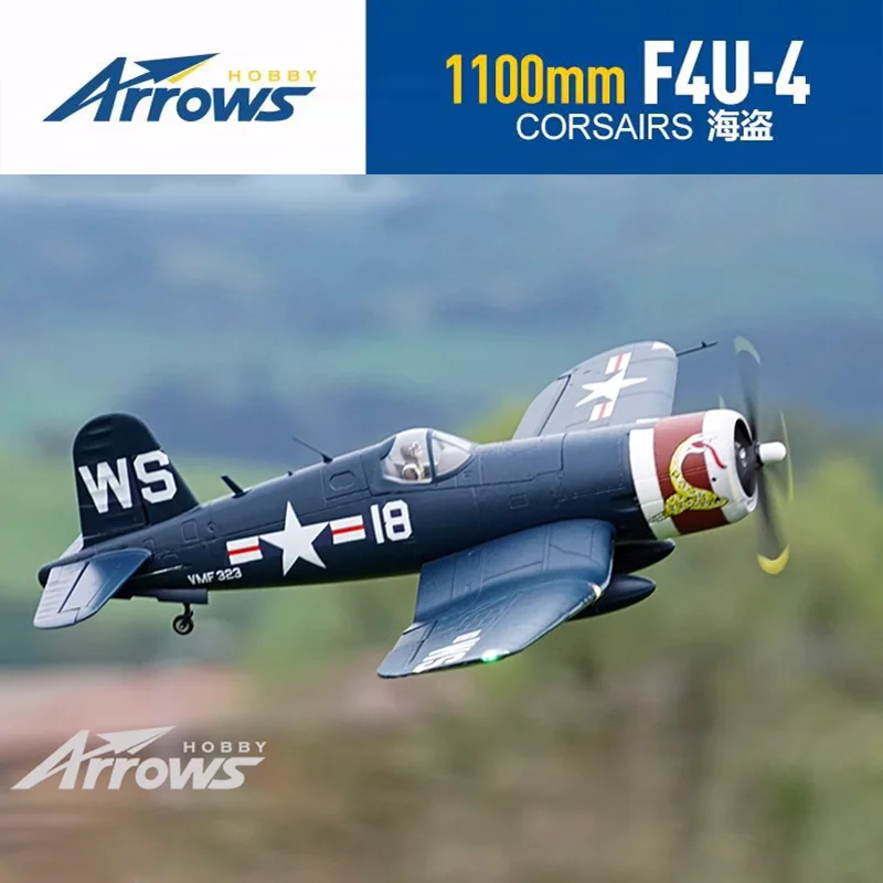 

Blue Arrow 1100mm CORSAIRS F4U-4 Electric Remote Control Model 6CH Fixed Wing Assembled War II Model Aircraft Bomber F4U-4