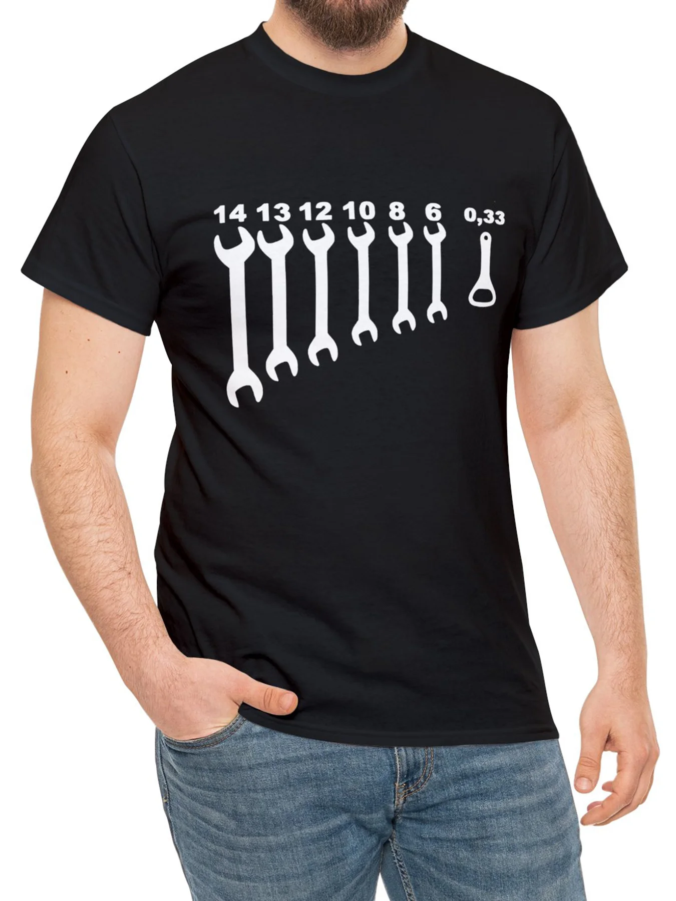 

Men's Fashion Tool Pattern Cotton Sports and Leisure Elastic Round Neck T-shirt Summer