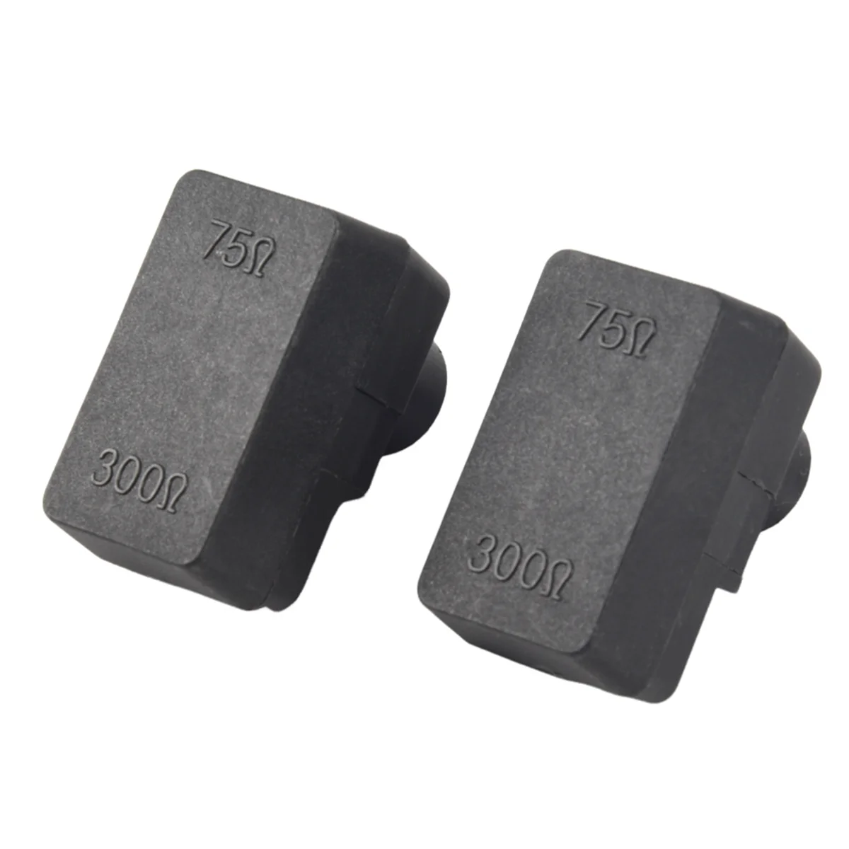 2 x Trasformatore corrispondente per antenna push-on Adattatore coassiale TV F da 300/75 Ohm