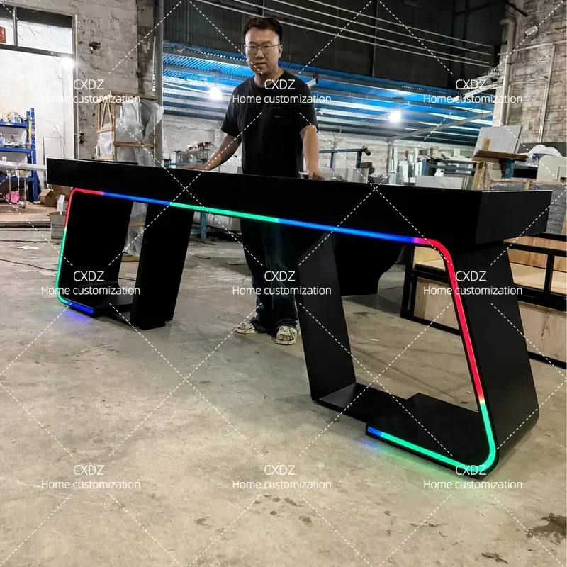 Luminous DJ Desk Mixing Table with Speaker Shelf for Party Club Stage Customizable Flash Light DJing Console Workstation
