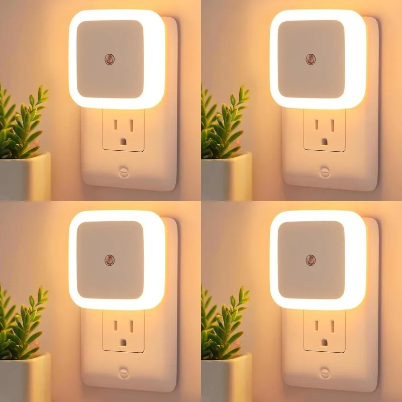 

Светодиодные ночники для детей с датчиками освещенности, подключаемые к розетке, для детской комнаты, ванной, лестницы, прихожей