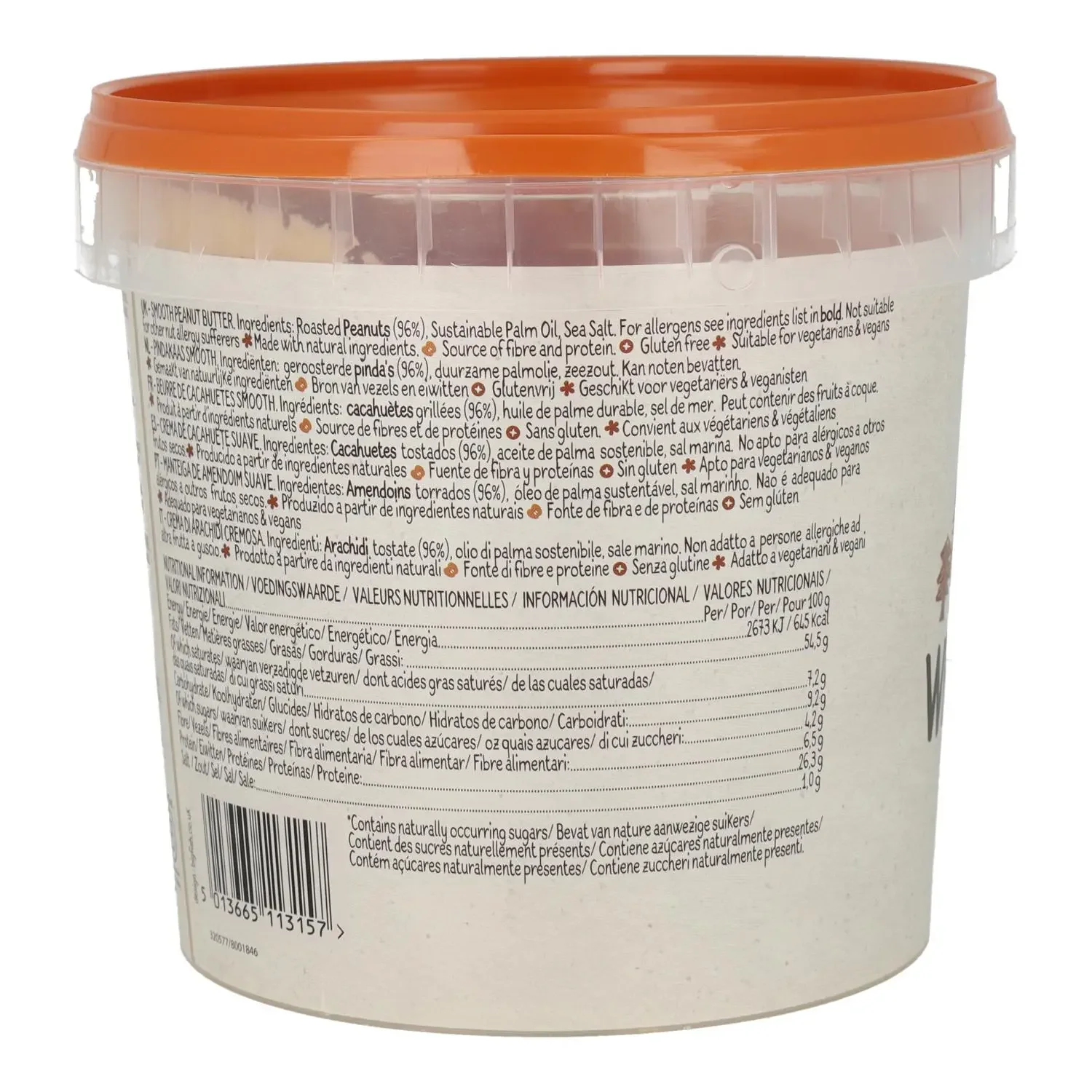 Smooth peanut cream bio Whole Earth 1kg.