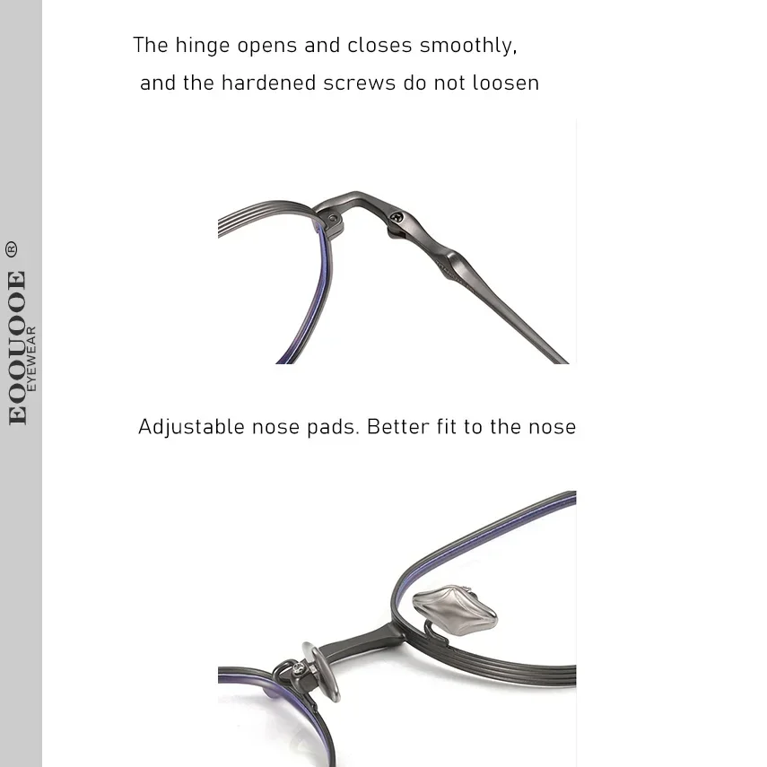 KUXA موضة ستار تصميم نظارات التيتانيوم النساء الرجال وصفة طبية بصرية عدسات واضحة قصر النظر مد البصر نظارات متعددة البؤر Polygo