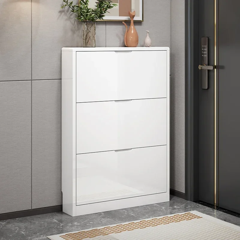 Armadio per scarpe salvaspazio nordico scarpiera per ingresso stretto Ultra sottile corridoio in legno bianco mobili per la casa di lusso di grandi