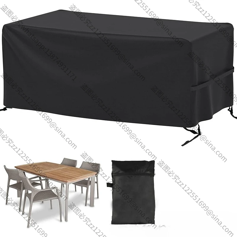Suitable for Courtyard FurnitureCover Outdoor Waterproof Rectangular Courtyard Table and Chair SofaCover,Outdoor WaterproofBlack