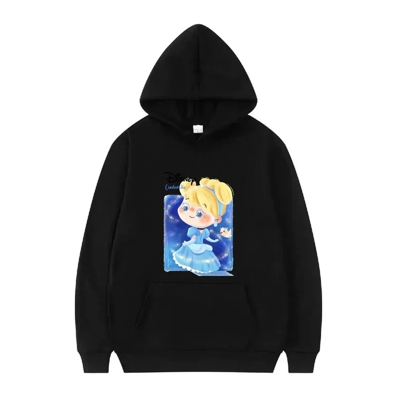 

Модные женские свободные толстовки с принтом принцесс Диснея, осенние пуловеры в стиле кавай, удобные женские худи и свитшоты