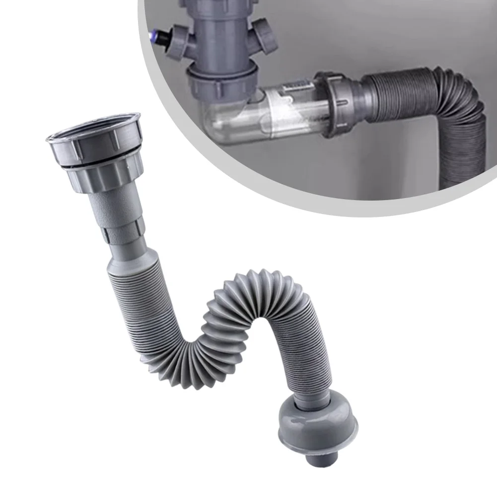 Kitchen Sink Drain Pipe Expandable Connecting Hose Basin Drain Pipe Sewer Connection Pipe Suitable 32/45/56mm Interface