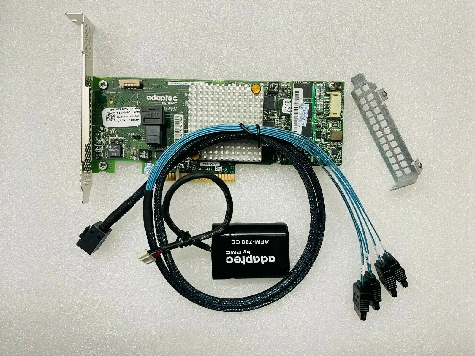 Adaptec ASR-8405 2277600-R KJX16 TXCMC 12Gb/s SAS/SATA RAID Controller Card+Battery+ SFF-8643 SATA Cables