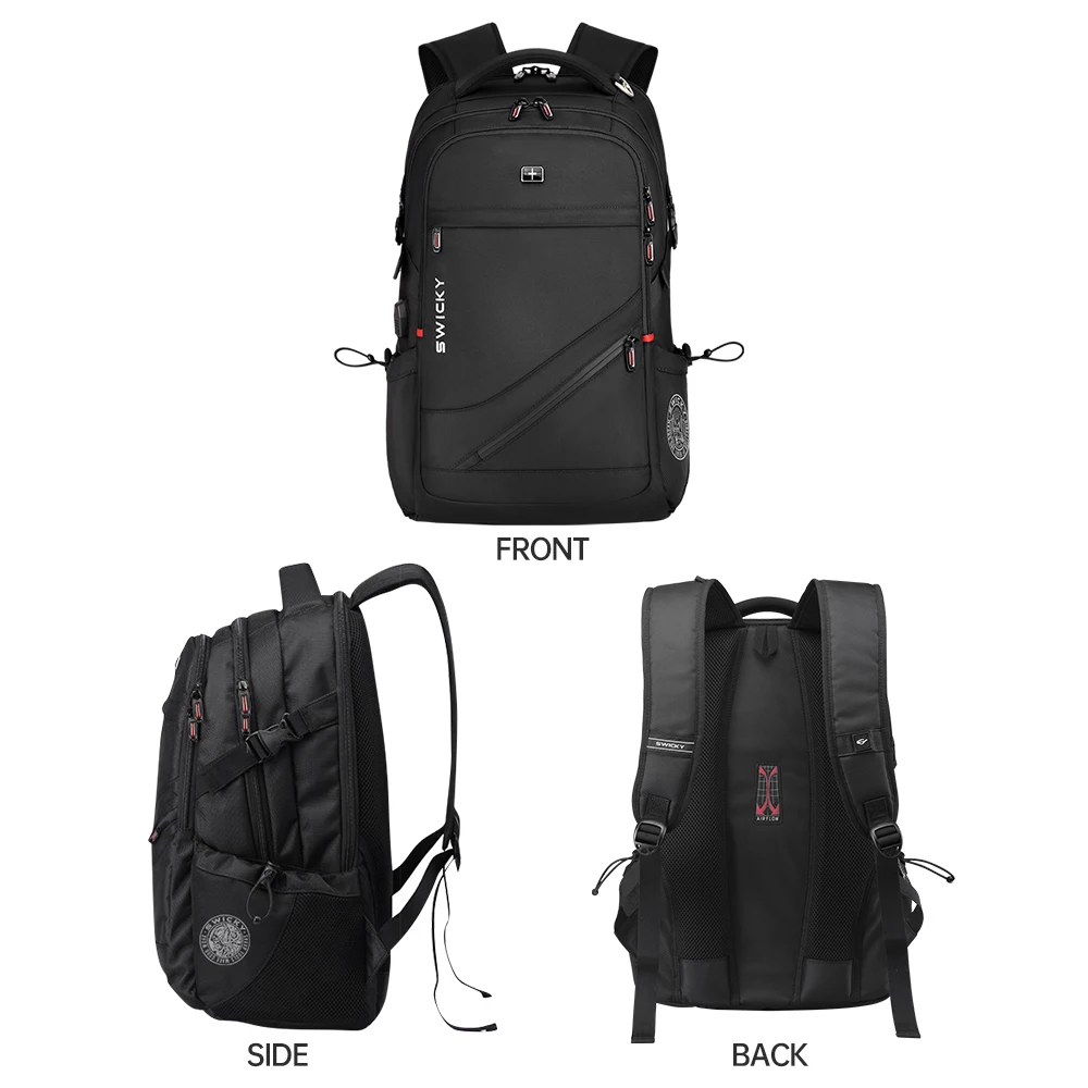 SWICKY Men Backpack Business Trip Laptop Backpacks Large Capacity Casual Schoolbag Waterproof Travel Shoulder Bag