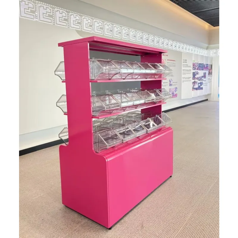Customized Candy Shelf Stand Plastic Food Bin Pick and Mix Stackable Bins Candy Display Racks With Food Bins for Shop