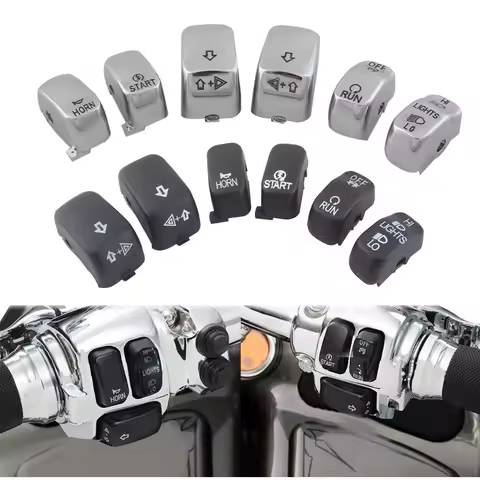 Motorcycle Accessories Chrome/Black 6PCS Handlebar Switch Caps Buttons Covers ABS Fit For Harley Sportster 883 XL883 2004-2008