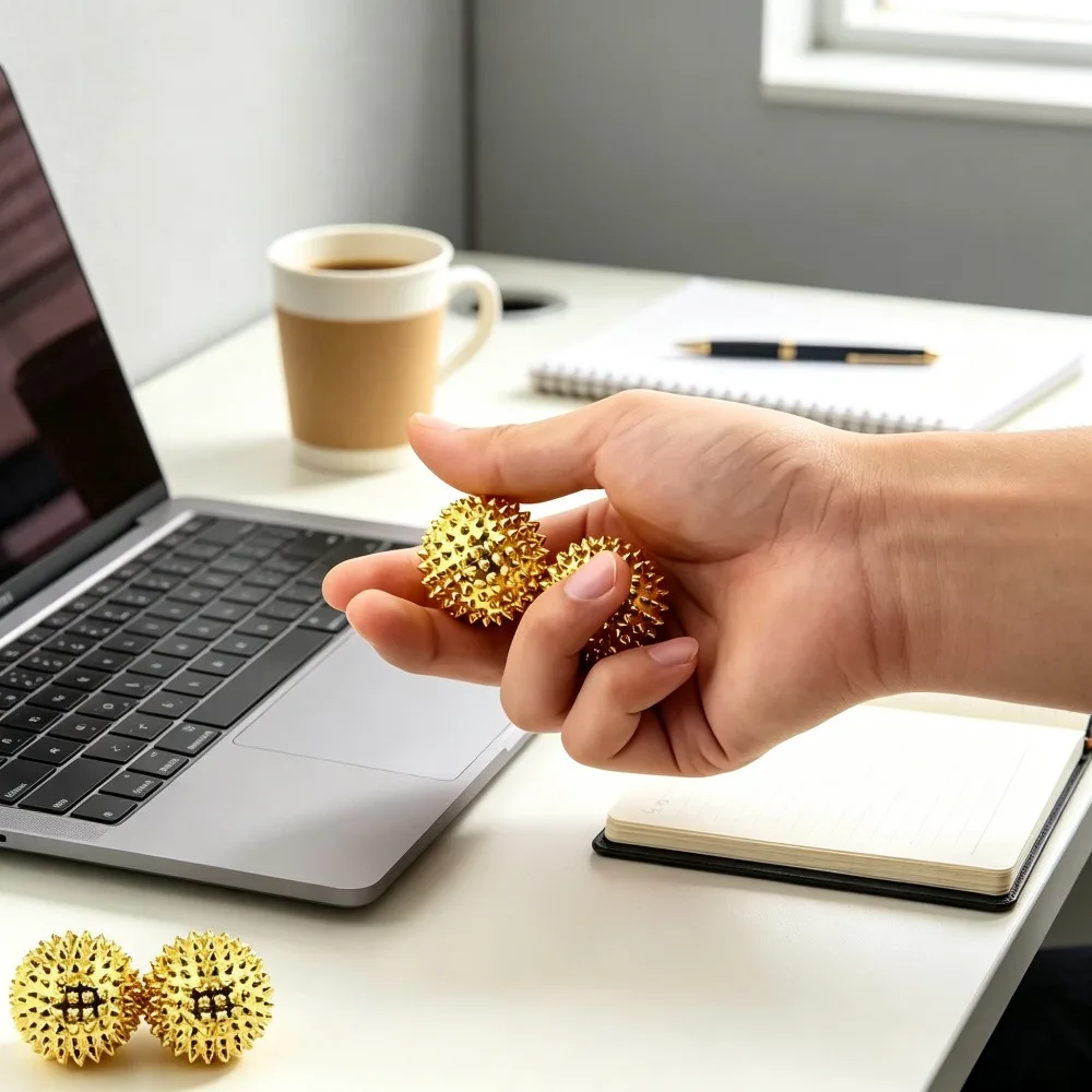 2pcs Massage Ball with needles-Acupressure Active Massager Spiky Hard Massaging Tool for Hand Foot Massage Ball with Needles