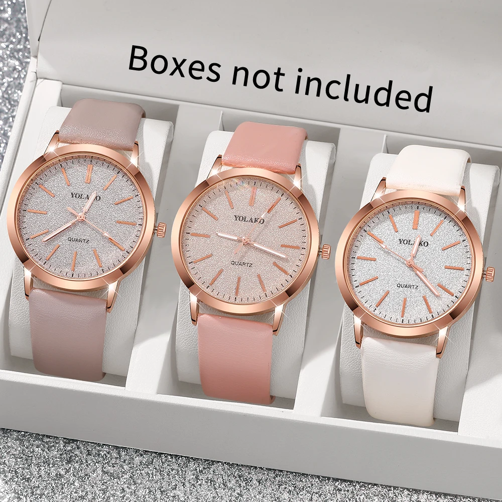3Pcs Women's Watch Set, Fashionable & Stylish, Gift For Friends On Eid Al‑Fitr, Birthday, Thanksgiving Day, New Year's Eve