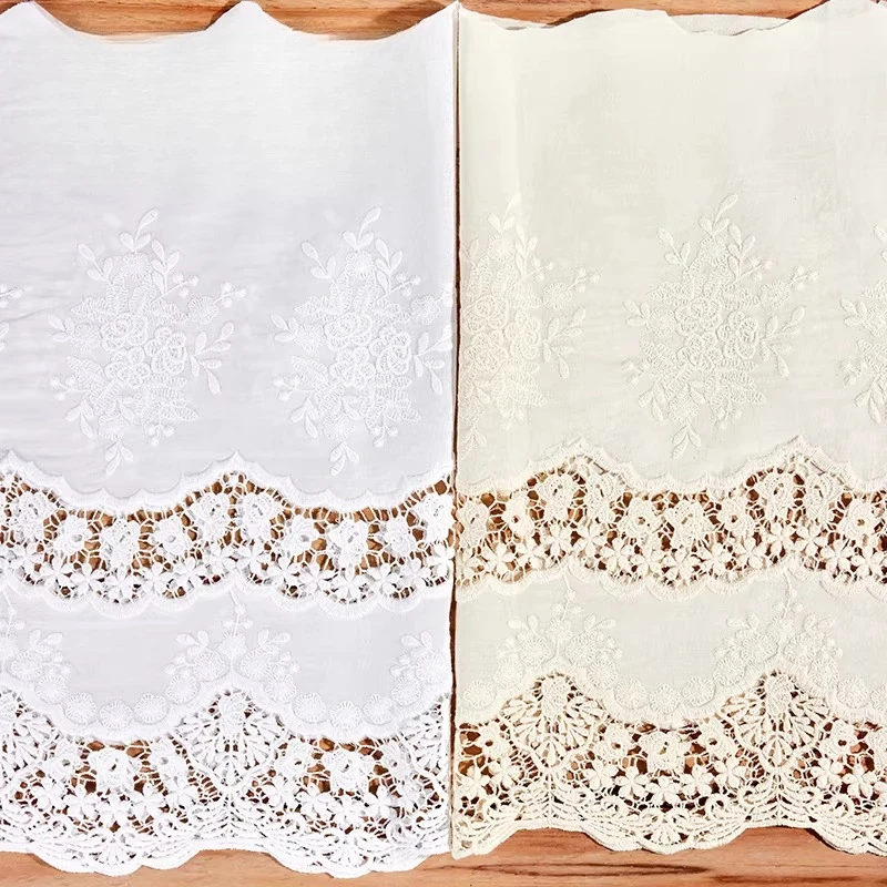 Breite 36cm, hohle europäische Spitze aus 100 % Baumwolle, bestickte Spitzenstoffe, Vorhänge, Tischdecken, Röcke, DIY-Spitzenbesatz – Detail 2