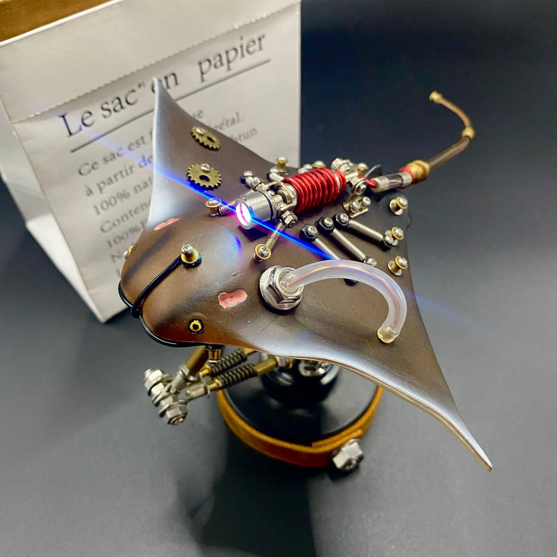 

Забавная механическая модель скат-дьявола в стиле стимпанк, металлическая, для ручной сборки, 3D стереоскопическая, подарок на день рождения