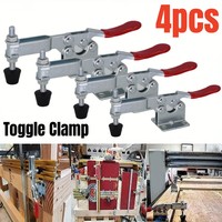 4Pcs GH-201B Horizontal Release Toggle Clamp 100kg Quick Heavy Duty Horizontal Hand Tools For Workbench DIY Projects & Craft