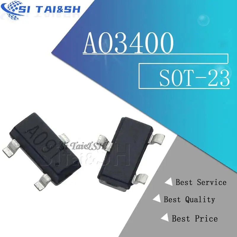 50PCS AO3400 SOT23 AO3400A SOT-23 A09T SOT new MOS FET transistor