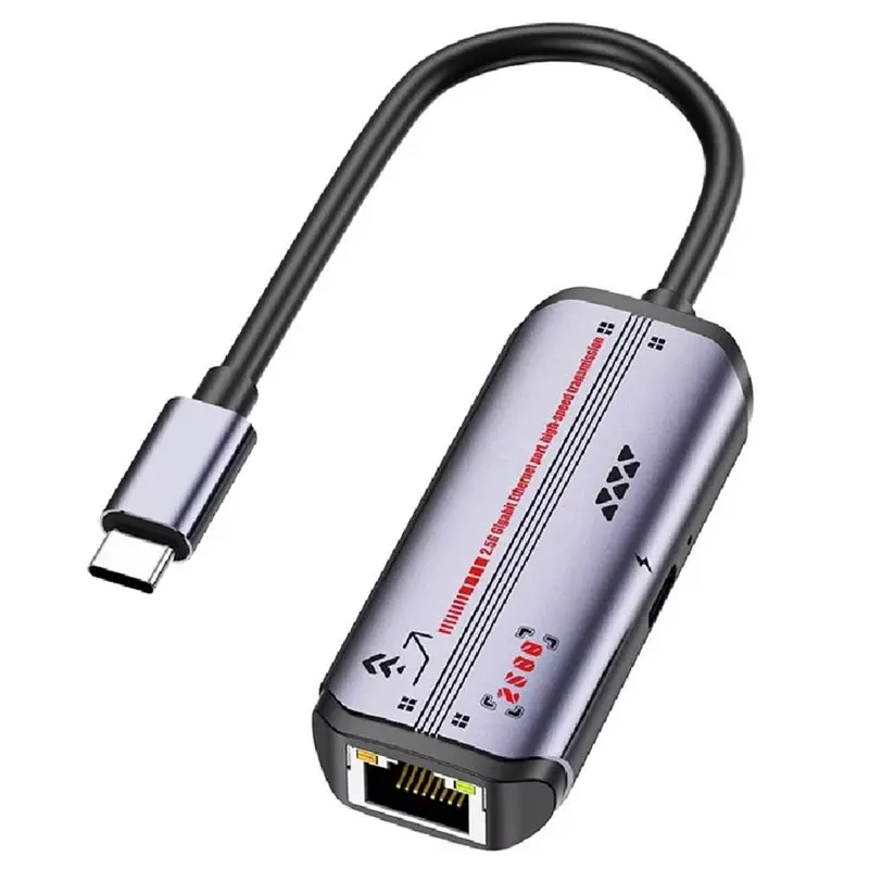USB C Hub Expansion 2In1 With 100W PD Charging, Type-C To 2500Mbps RJ45 Network Internet Converter, For Laptop
