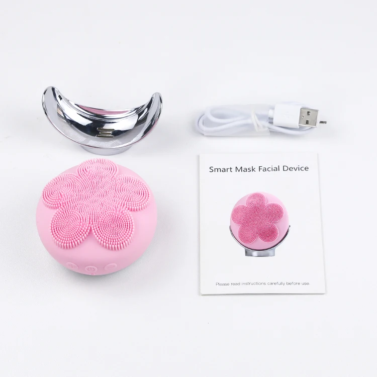 حار بيع العلاج بالضوء الأحمر الكهربائية منظف الوجه فرشاة تنظيف الوجه مدلك أداة العناية الاستخدام المنزلي معدات التجميل #4