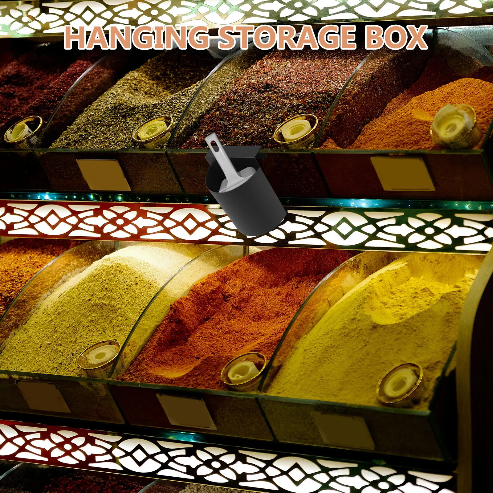 

Ice Scoop Holder Iron Hanging Basket Easy Install Kitchen Shovel Organizer Supermarket Storage Rack Organizer