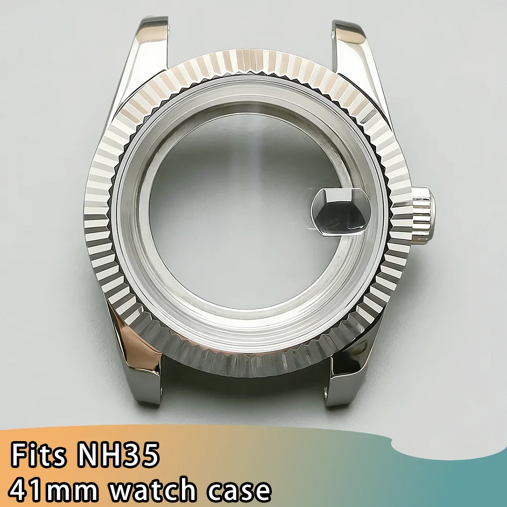 

Корпус NH35 41 мм для часов NH35 41 мм с сапфировым стеклом, 41 мм с рифленым безелем, NH35, ремешок для часов NH35, аксессуары для часов NH35