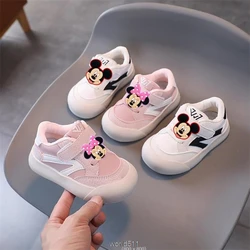 Soft Bottom Running Shoes for Boys Mickey Minnie Baby tennis Shoes Girls New School Student Sports Shoes Children Sneakers