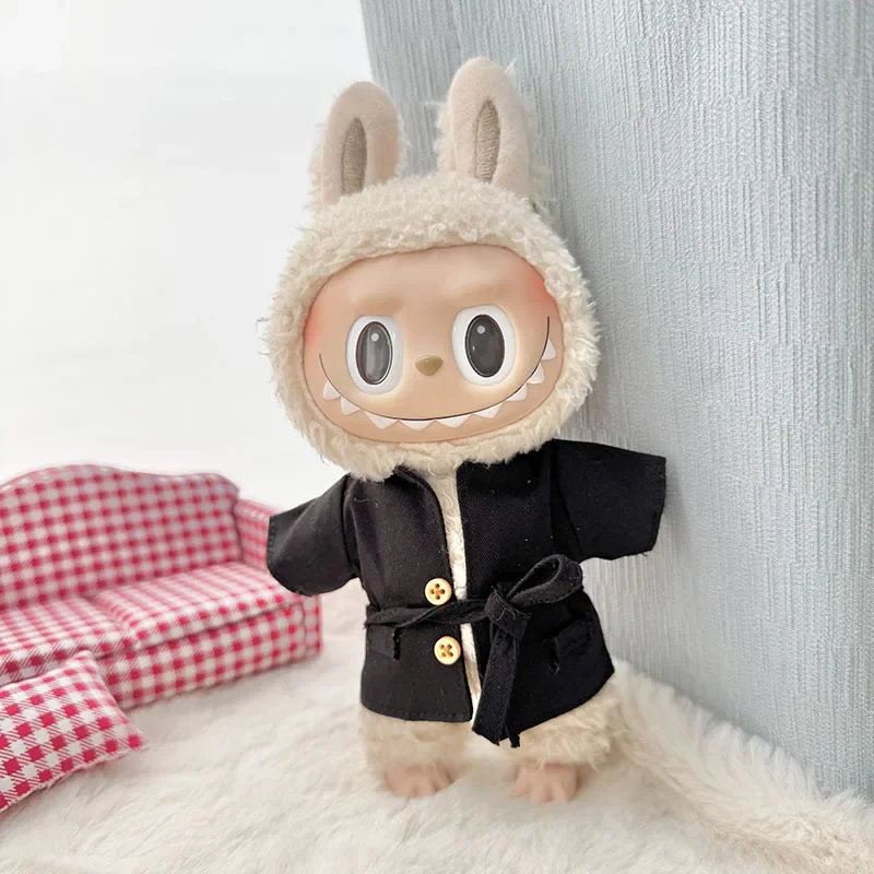 Vintage Trench Coat for Labubu - High-Quality Autumn & Winter Outfit for 17cm Labubu Vinyl Dolls
