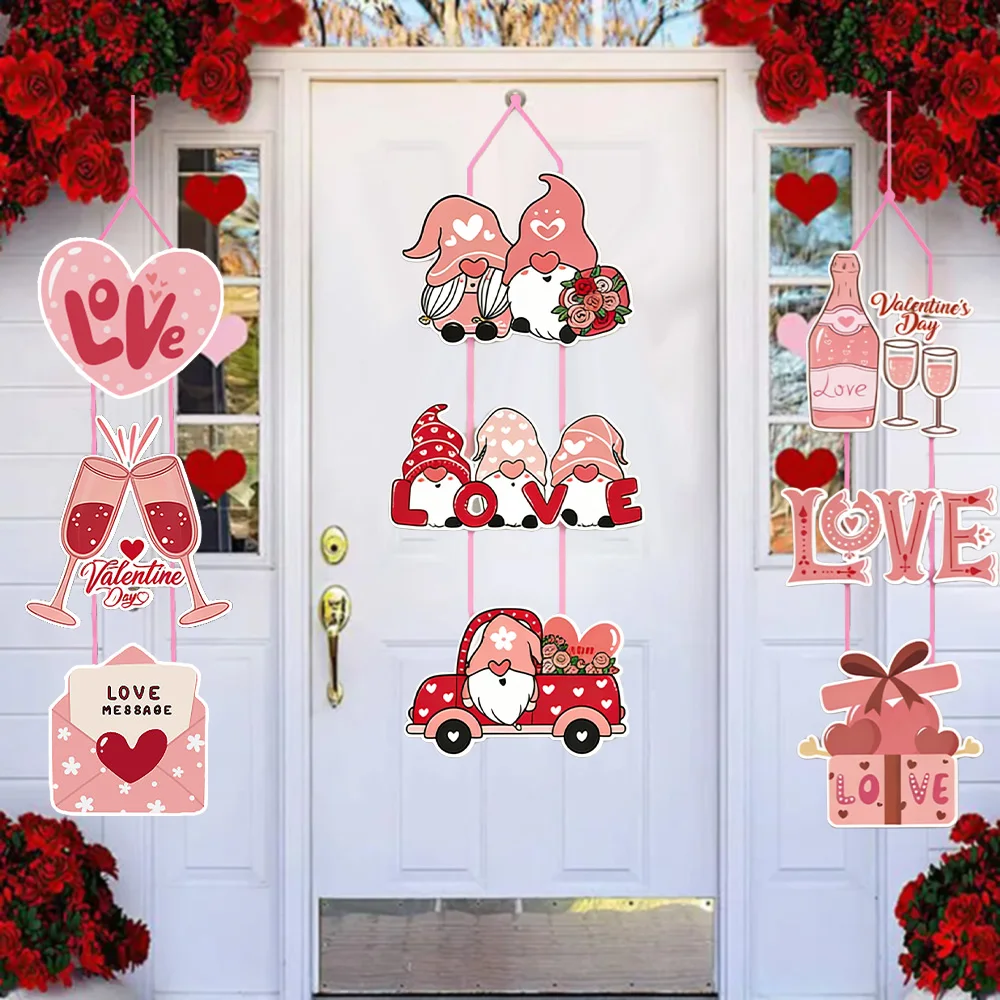 1 Stück Valentinstag-Banner zum Aufhängen an der Tür, Valentinstag-Papiertürschilder, Dekoration für Party und Feier, Hochzeit, Schlafzimmer-Dekoration