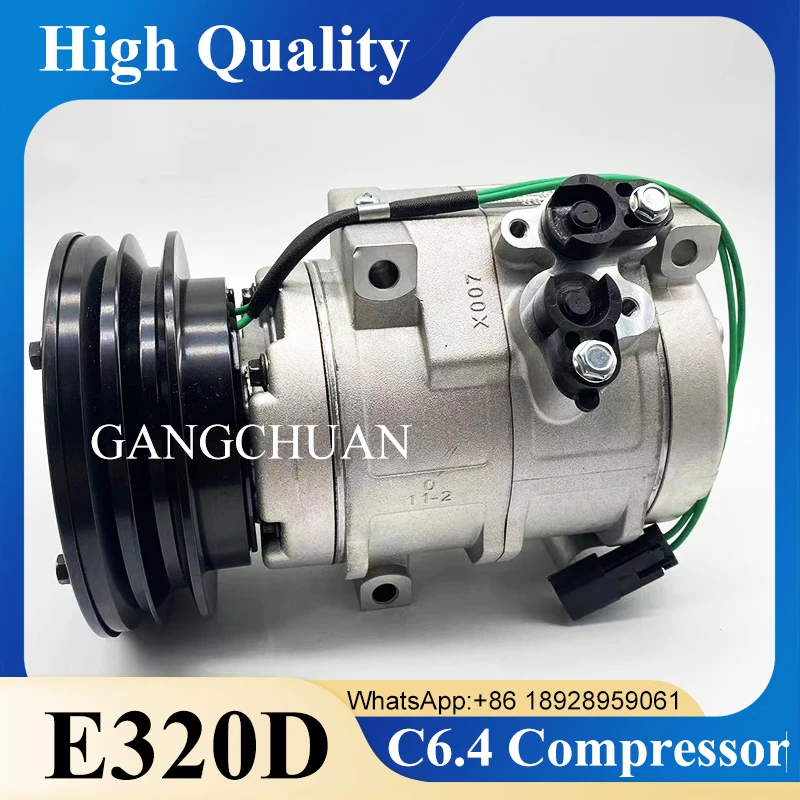 E320D C6.4 Engine Air Conditioning Compressor for Caterpillar Cat 320D excavator parts