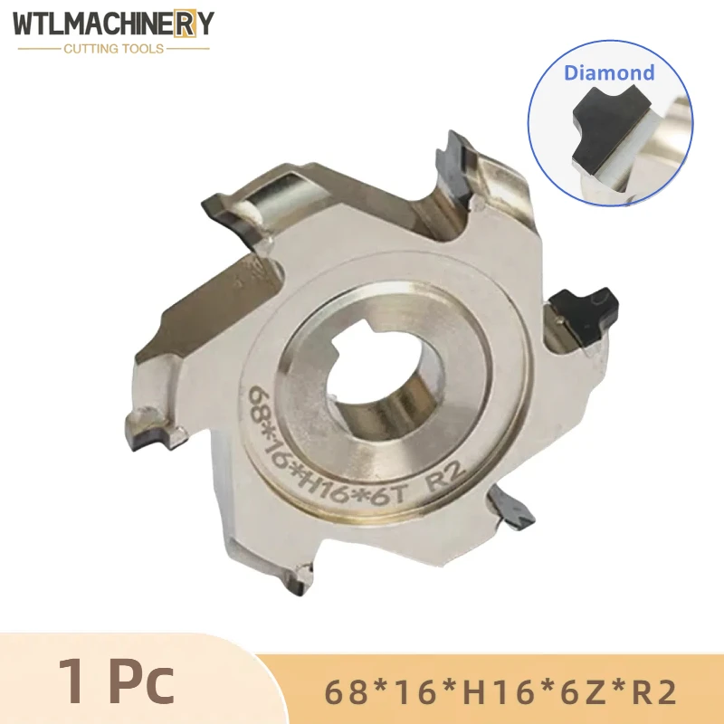 

1Pc Fine Trimming Cutter Diamond Finishing Knife 68*16 6Z Double R2 For Edge Banding Machine Woodworking Machinery Cutting Tools
