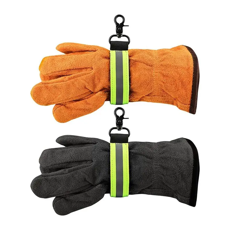 ABJS 2 Pieces Firefighter Glove Strap Safety Glove Holder Glove Clips for Firefighter Police Work Glove Belt Clip