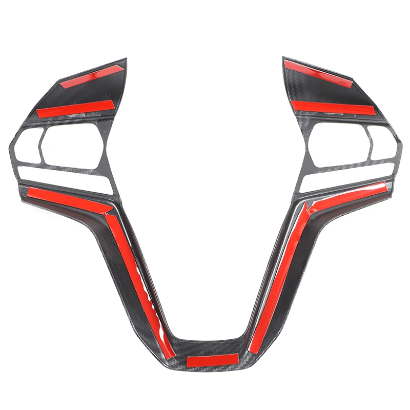 

For Isuzu D-MAX 2022-2024 Car styling car steering wheel decorative frame sticker car interior accessories ABS Carbon Fiber 1PCs
