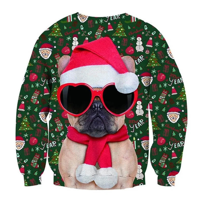 

Уродливый рождественский свитер для мужчин, забавный Санта-Клаус, модный зимний теплый пуловер, повседневная толстовка свободного покроя