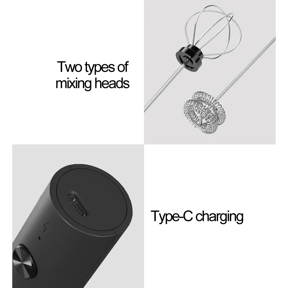 Juego de Espumador de leche recargable de acero inoxidable con almacenamiento de base y proceso de limpieza rápida para una comodidad diaria