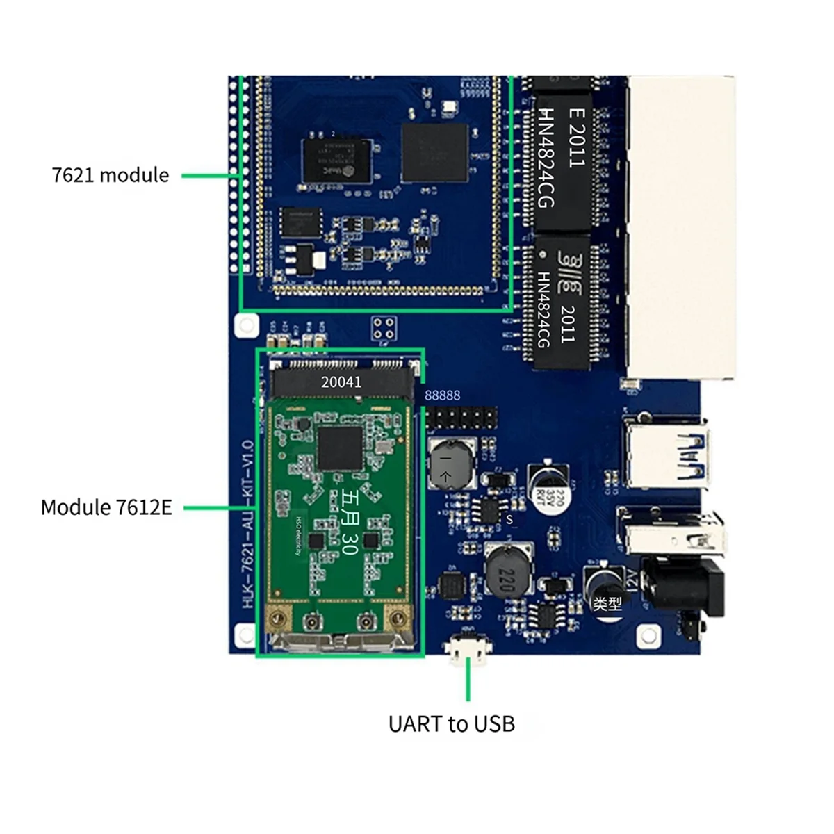 Openwrt MT7612E Mini PCIe WiFi5 5.8G WiFi Wireless 7612E WIFI Dual Gigabit Network Card Linux