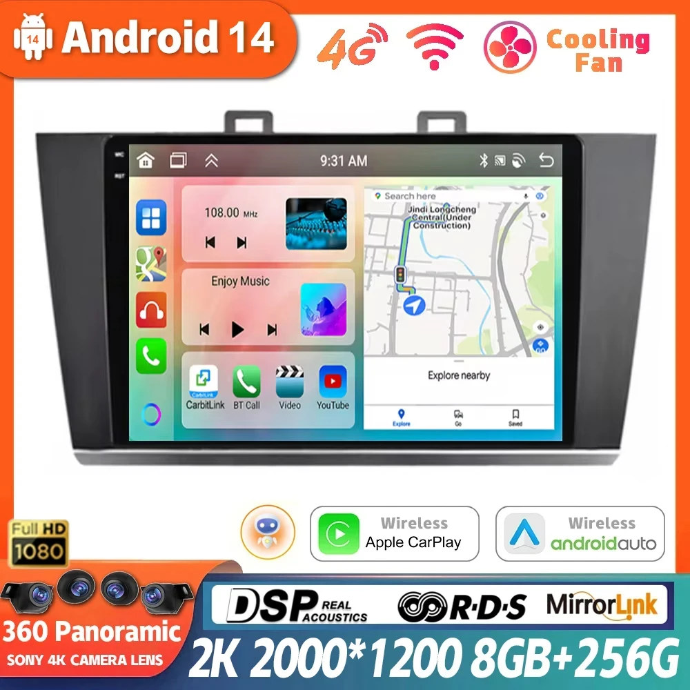 

Android 14 For Subaru Outback Legacy 2014 - 2018 Multimedia Car Video Player Navigation Head Unit 360 Camera Carplay Auto Stereo