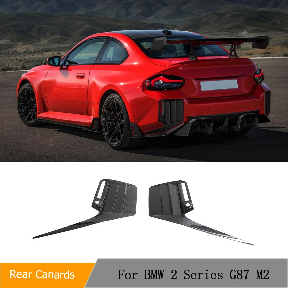 Car Rear Bumper Canards Trim Cover For BWM 2 Series G87 M2 2022UP Dry Carbon Fiber Car Rear Bumper Splitters Side Vent Trim