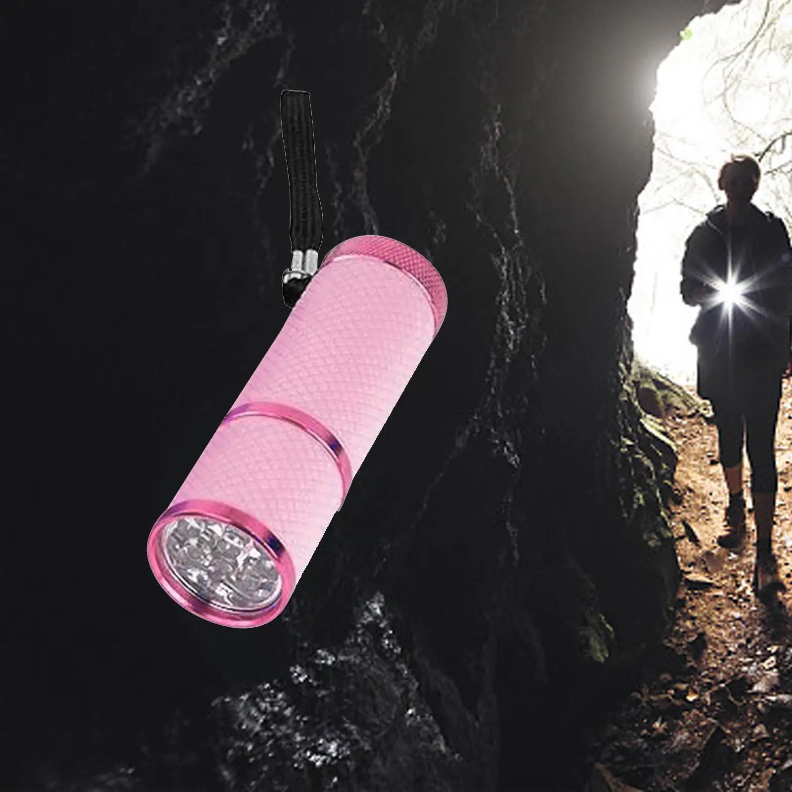 LED Fluorescent flashlights Mini Torch Aluminum Alloy glow in Accessory