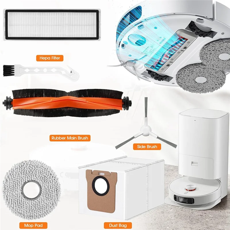 

AT63-Accessory Set For Xiaomi X20+ Vacuum Cleaner, Accessories For Xiaomi X20 Plus Robot Vacuum Cleaner Replacement Parts
