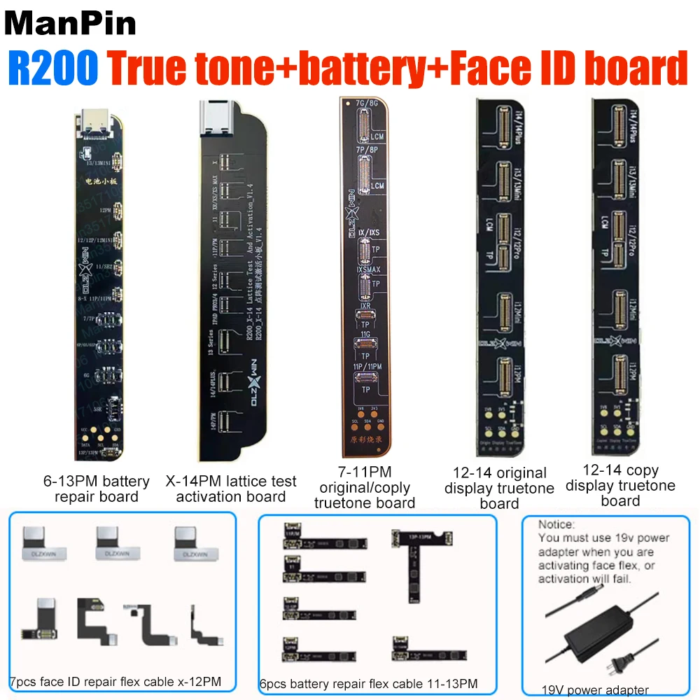 Small Board R200 Screen True Tone Recover Battery Face ID Repair Flex Cable Lattice Testing Activating For iPhone 7 to 14 Plus