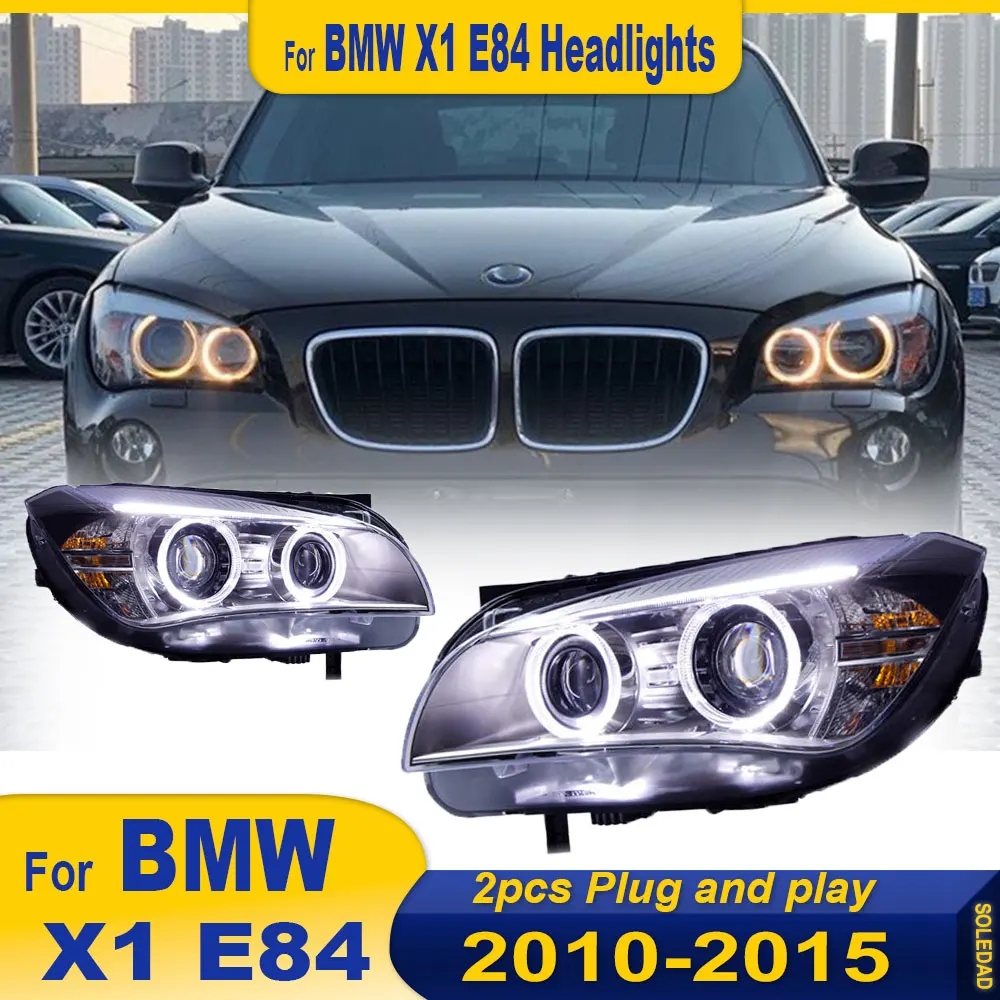 LED Headlight For BMW X1 E84 F49 2010 2011 2012 2013 2014 2015 Modified LED DRL Angel Eye Front Lamp Assembly Accessories 2pcs