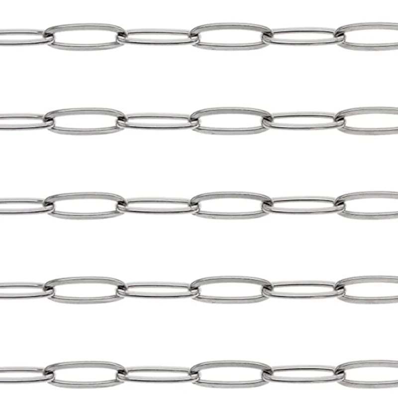 1PCS Stainless Steel Paperclip Chain for Bulk Jewelry Making Soldered Cable Necklace Bracelet Chain DIY Accessories 12x4mm