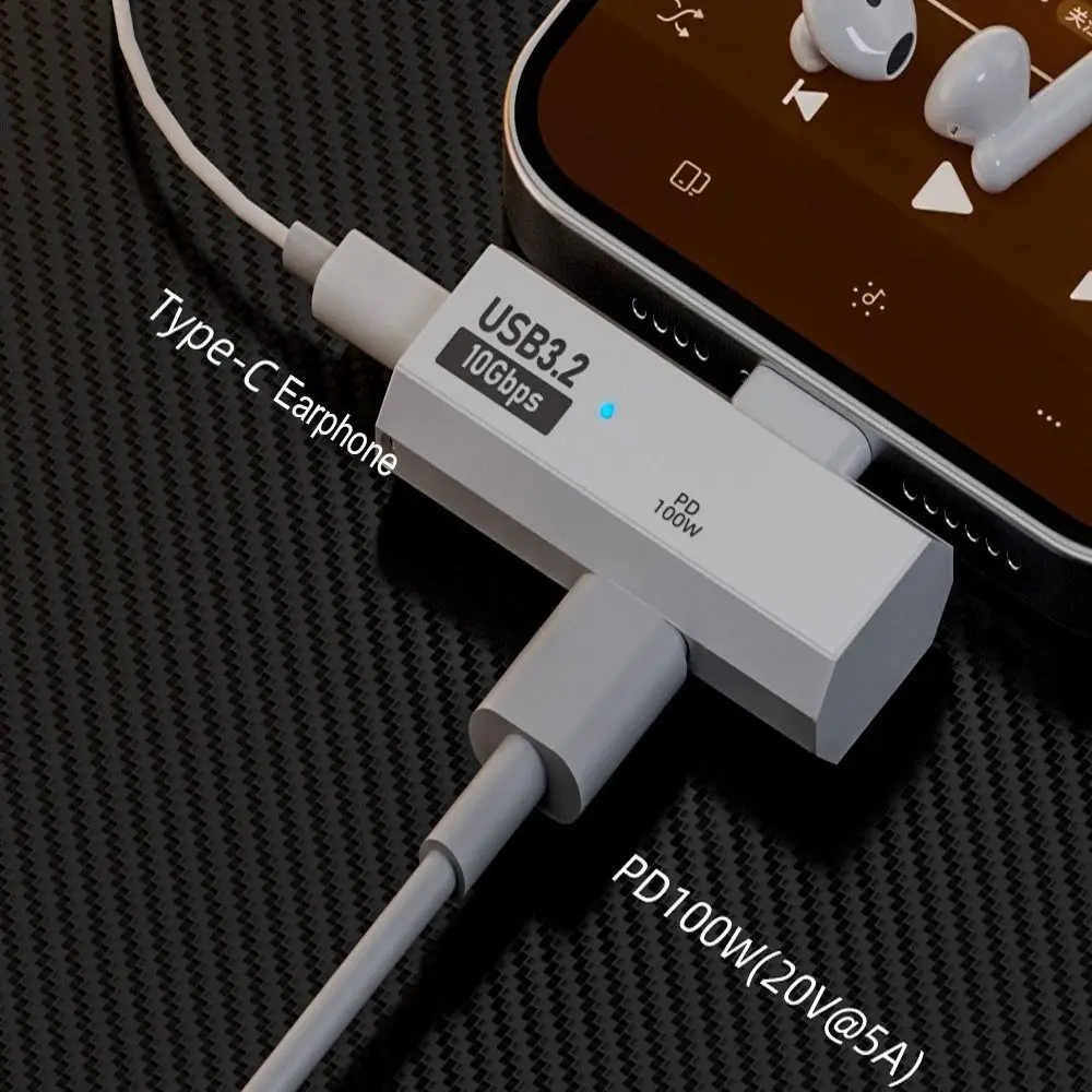 PD 100W 2 in 1 OTG Splitter 20V 5A Data Transmission Type-C Charging Converter 10Gbps Mobile Phone USB-C to USB 3.2 Adapter