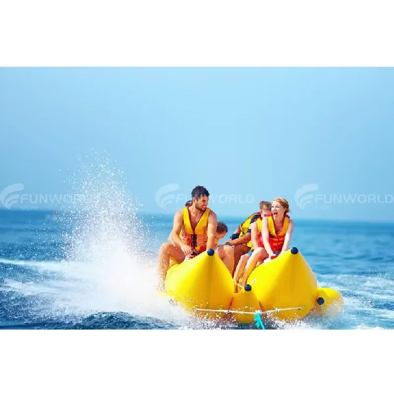 0.9mm PVC Inflatable Banana Boat 8-Person Towable Tube for Boating Inflatable Ride-on Banana Float 6