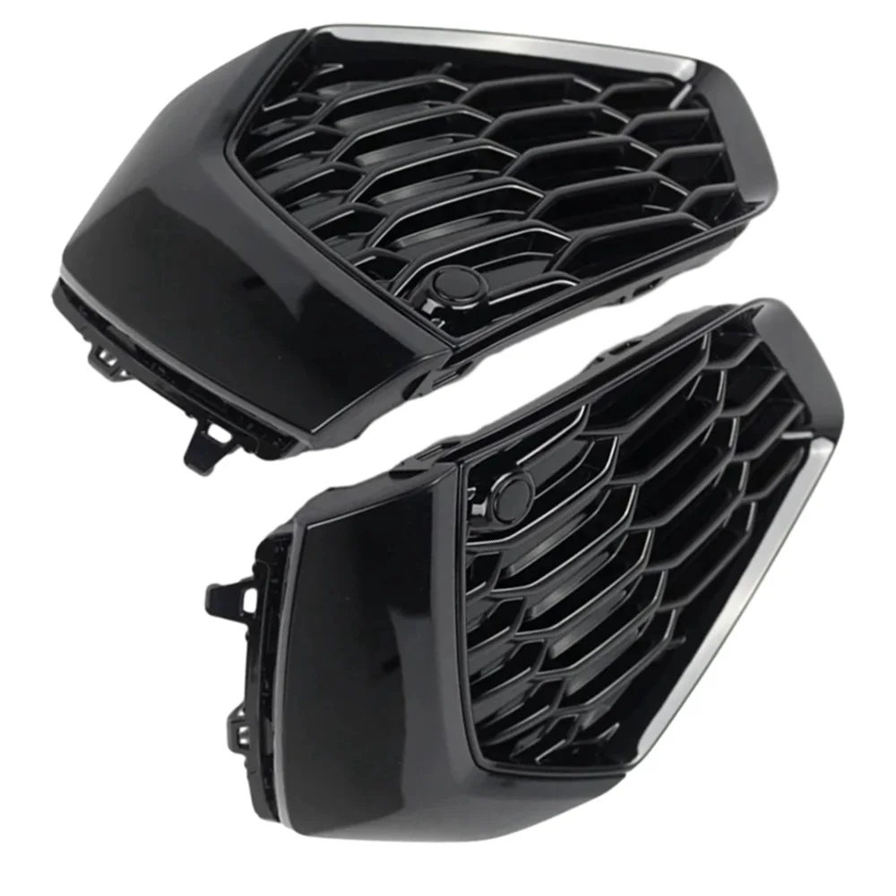 

2Pcs Front Bumper Fog Light Bezel Grille Grill Cover for Audi A3/S3 Sedan 8Y S Line 2020 2021 2022 2023 8YG807671A, 8YG807672A