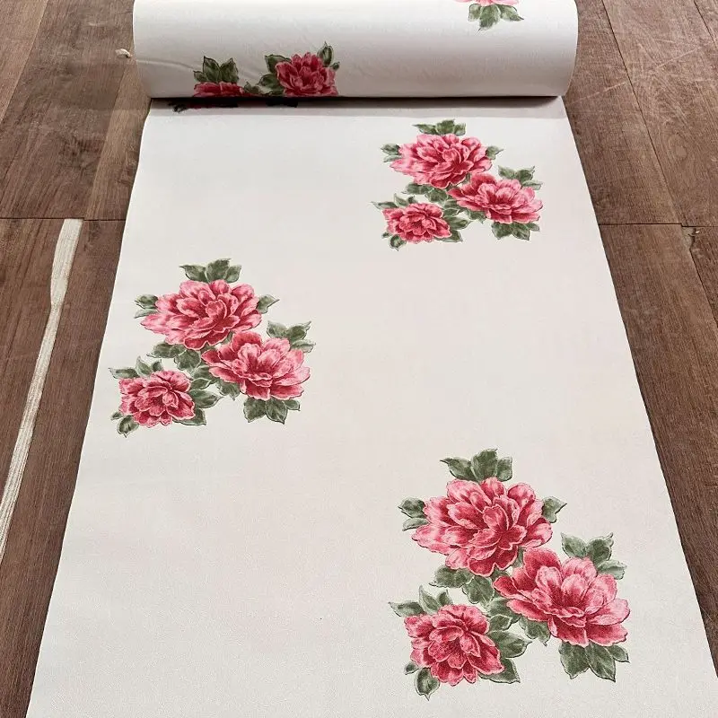 2 Rolls Vintage Large Floral Self Adhesive Wallpaper, Thick 3D European Sticker for TV Wall, Living Room, Bedroom Wall Decor