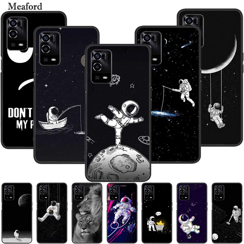 Per OPPO A55 4G custodia astronauta Silicone TPU custodia morbida per telefono con Cover posteriore per Oppo A55 4G A 55 Funda paraurti spazio antiurto Coque