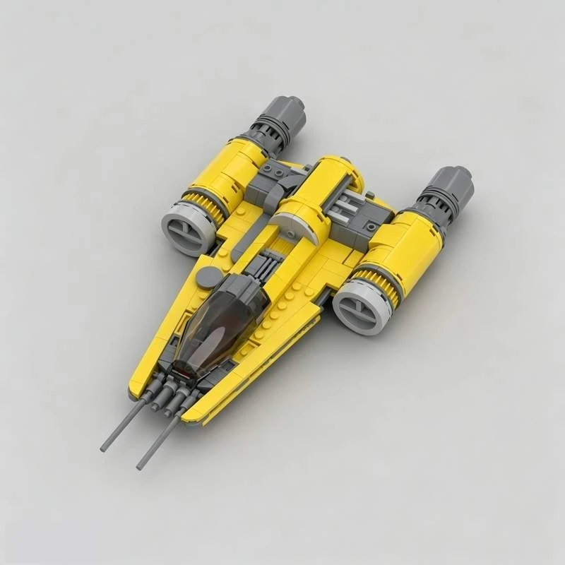 407PCS Outlaw Starfighter Space Battle Model Custom Puzzle Creative Assembly Sci-Fi Vehicle Building Blocks Technology Toy Gifts