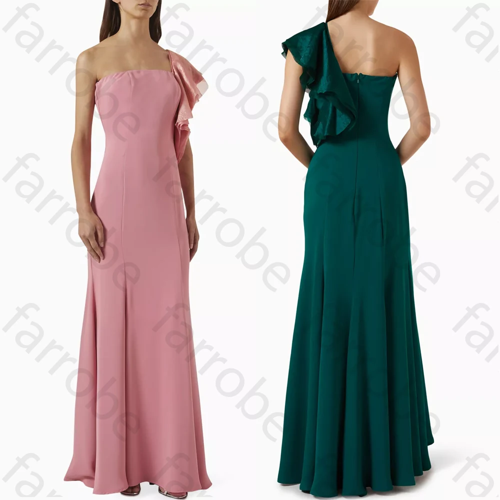 

Customized Sexy Elegant One-shoulder Ruffle Gown A-Line Evening Dresses Formal Exquisite High Quality Prom Party Gowns for Women