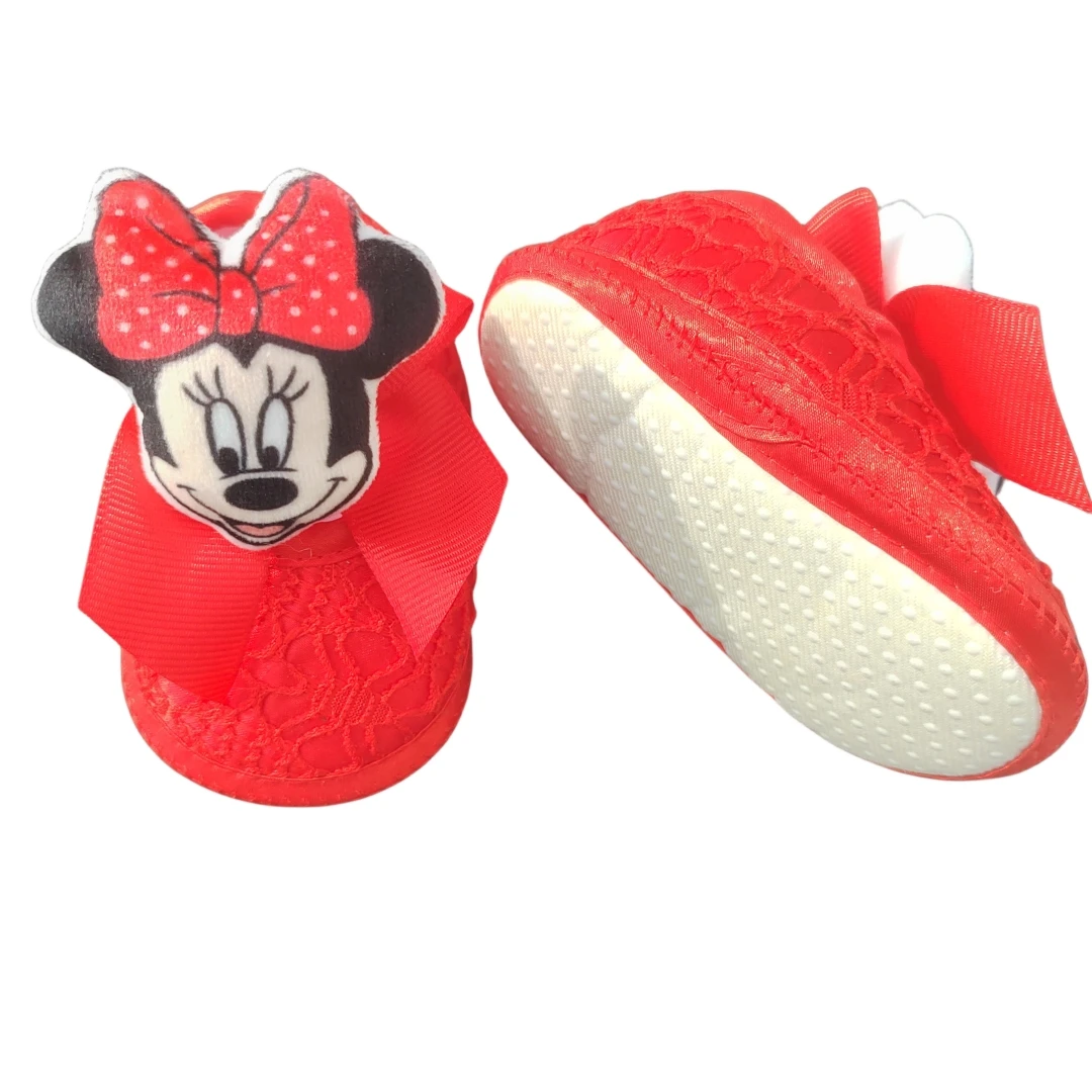 Disney new design Minnie Mouse 3D printed Red Shoes & Hat doll set Princess dress up photography props New Year baby bath gift